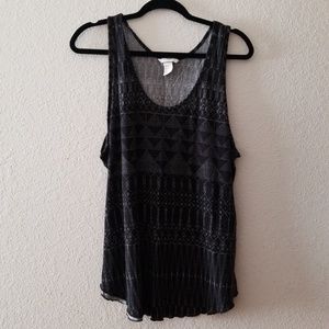 H&M black graphic tank top